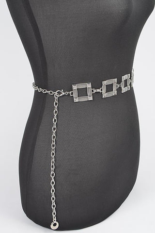 Square Metal Chain Belt