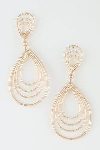 Open Multi Repeating Teardrop Earrings
