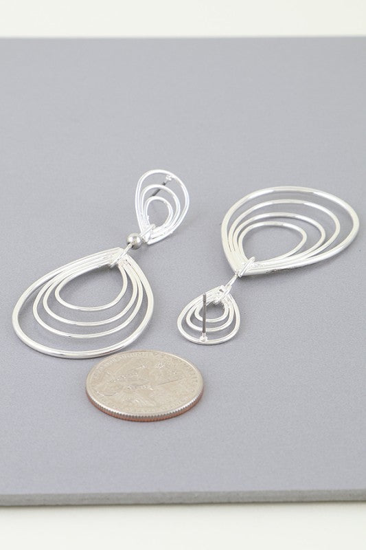 Open Multi Repeating Teardrop Earrings