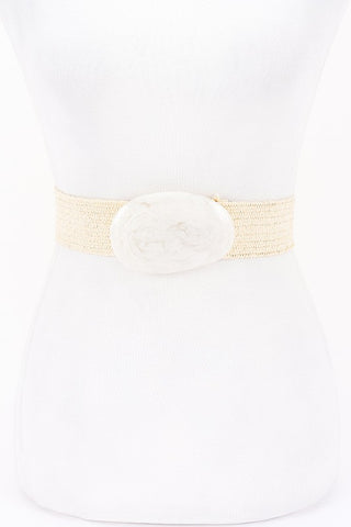 Metal Heart Buckle Stretch Belt