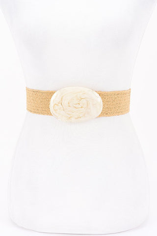 Metal Heart Buckle Stretch Belt