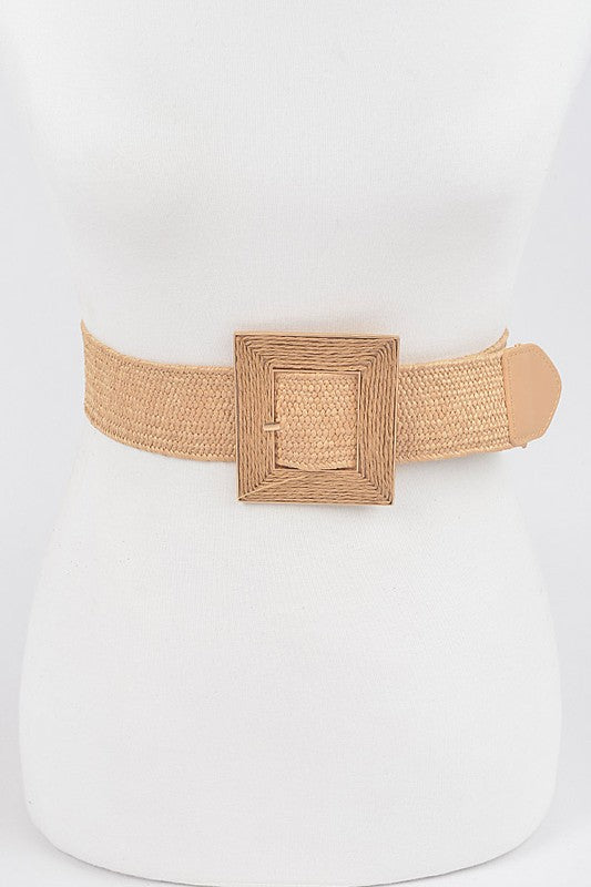 Square Buckle Stretch Belt