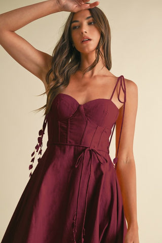 Bustier Shoulder Tie Dress