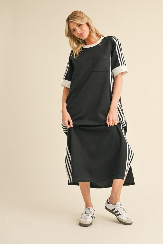 Sporty Chic Casual Maxi Dress