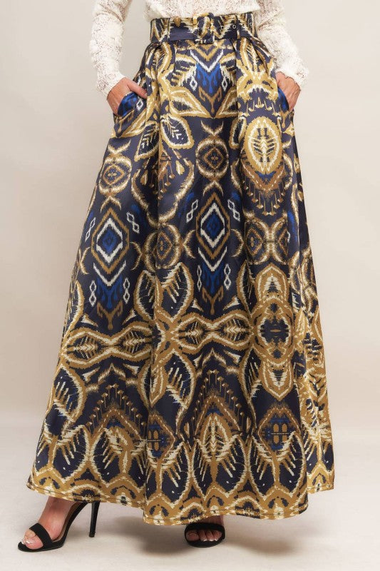 Printed Woven Maxi Full Skirt