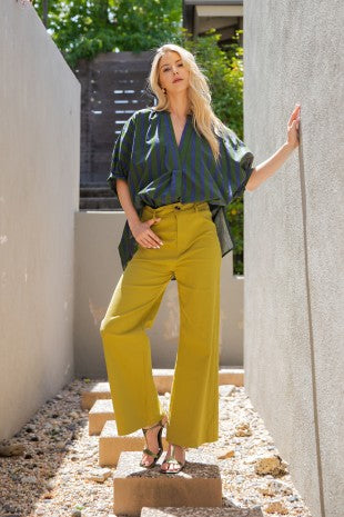 High-waist Straight Pants