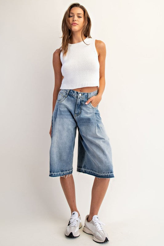 Mineral Washed Frayed Hem Jorts