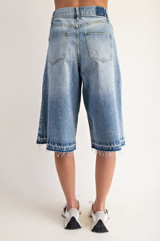 Mineral Washed Frayed Hem Jorts