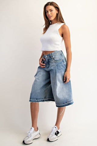 Mineral Washed Frayed Hem Jorts