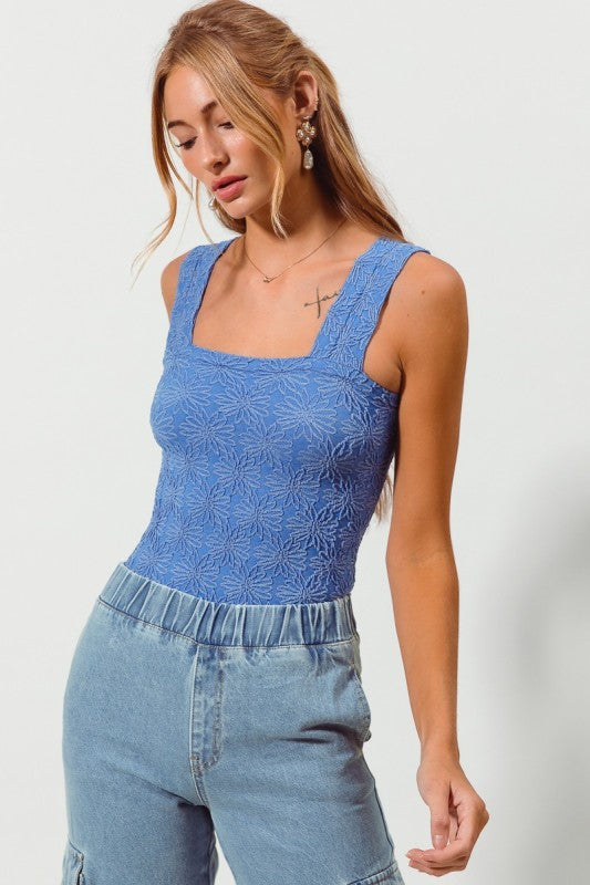Floral Jacquard Seamless Tank Top