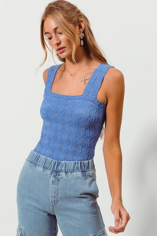 Floral Jacquard Seamless Tank Top