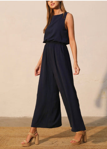 Matte Crepe Sleeveless Bubble Jumpsuit