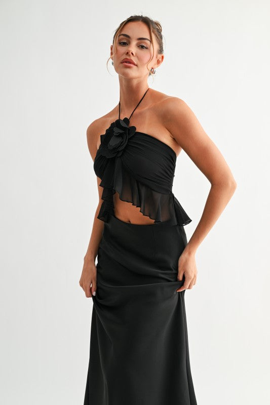 Petal Halter Ruffle Top