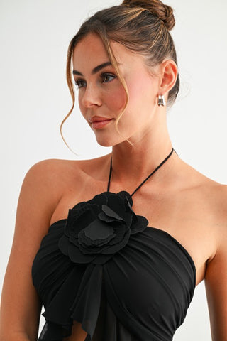 Petal Halter Ruffle Top