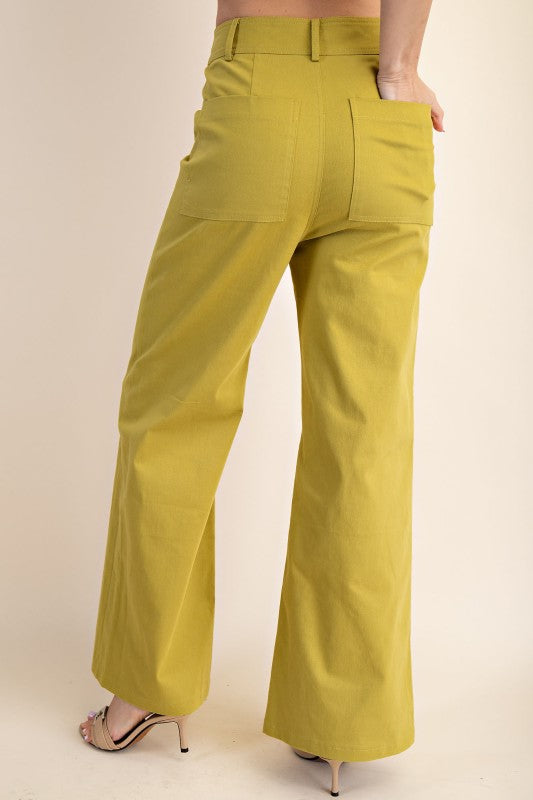 High-waist Straight Pants