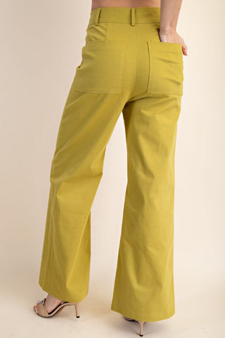 High-waist Straight Pants