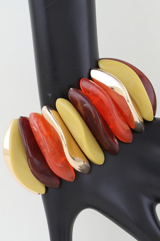 Multi Wide Stone Beaded Bracelet