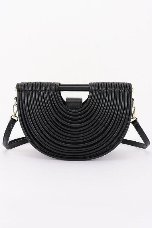 Metallic Faux Leather Noodle Bag