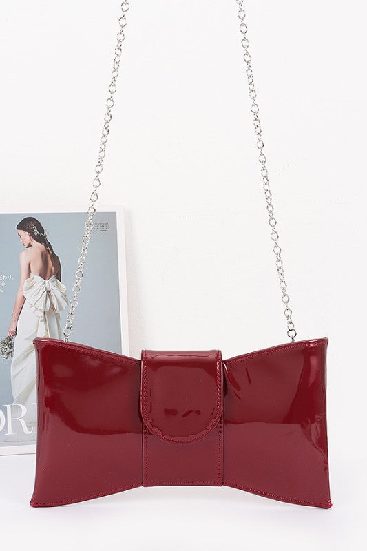 Enamel Faux Leather Clutch