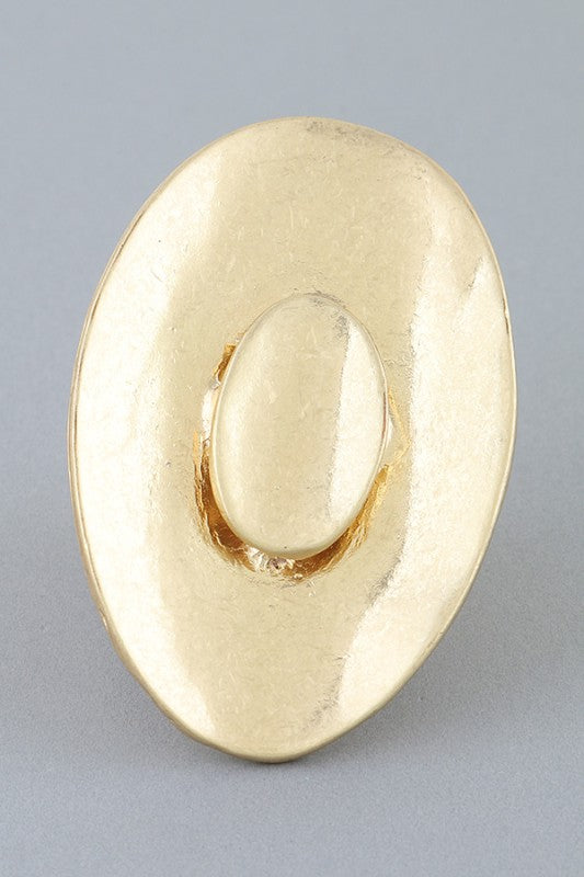Hammered Double Oval Statement Ring