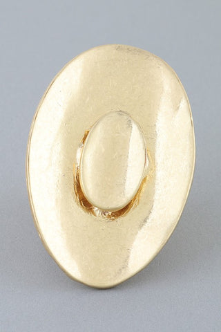 Hammered Double Oval Statement Ring
