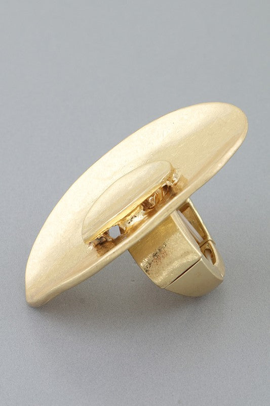 Hammered Double Oval Statement Ring