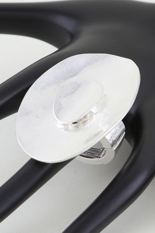 Hammered Double Oval Statement Ring