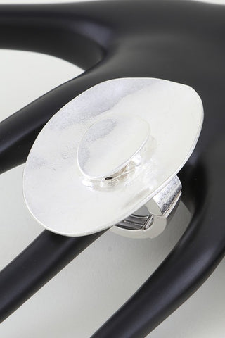 Hammered Double Oval Statement Ring
