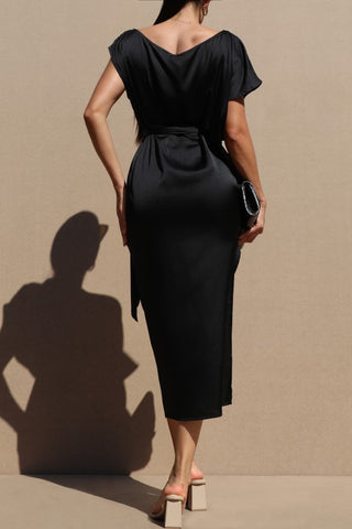 Loose Fit Satin Midi Dress