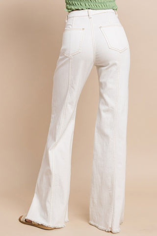 Wide Leg Palazzo Fit Jeans With Stretch