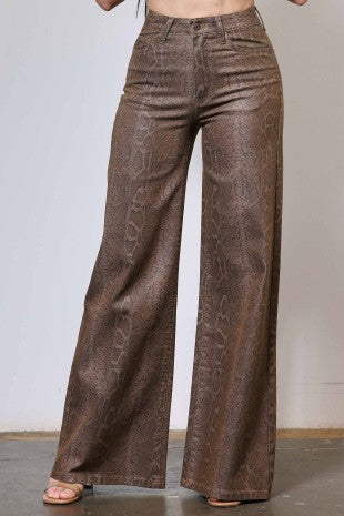 Python Print Wide Leg Jeans Vibrant