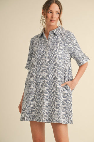 Zebra Print Pockets Dress