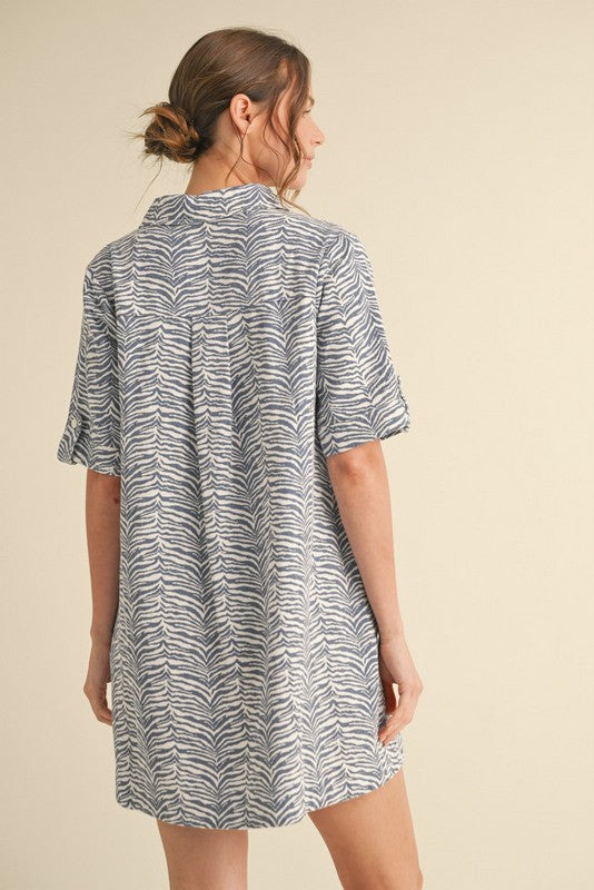 Zebra Print Pockets Dress