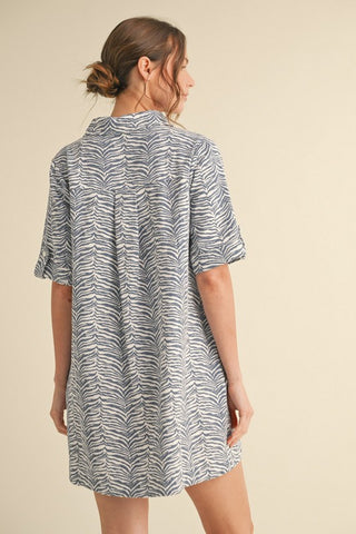 Zebra Print Pockets Dress