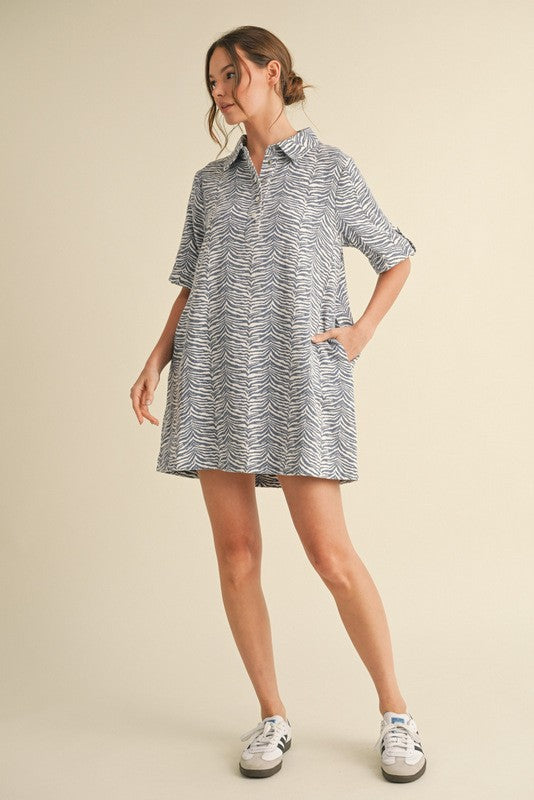 Zebra Print Pockets Dress
