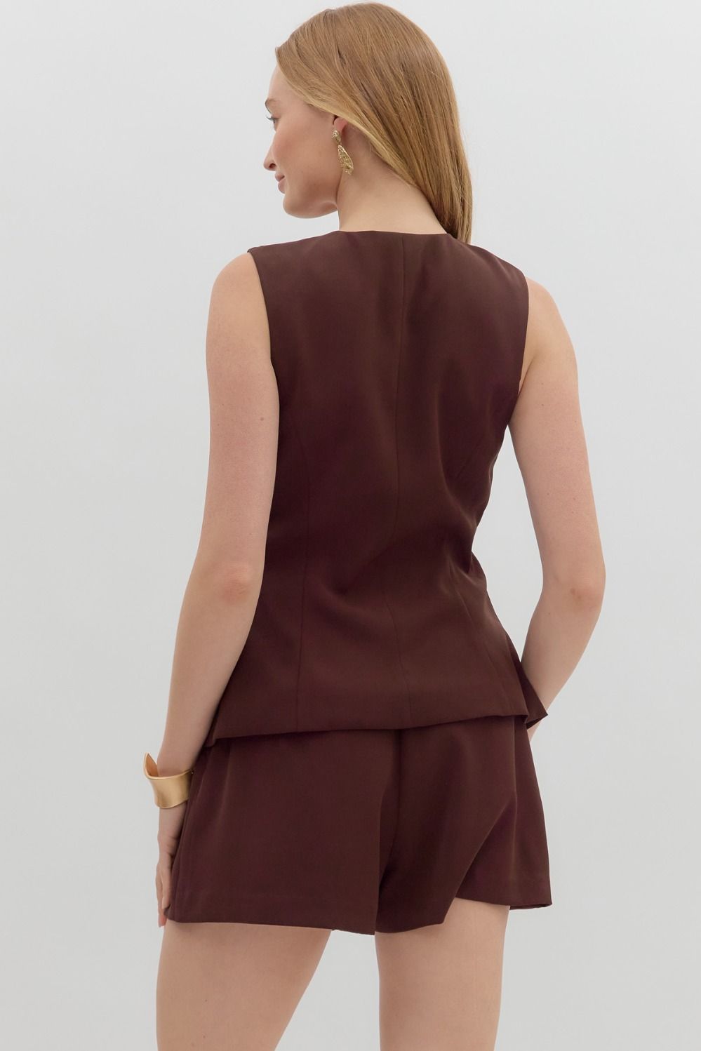 Solid sleeveless round neck romper