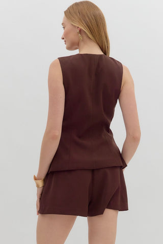 Solid sleeveless round neck romper