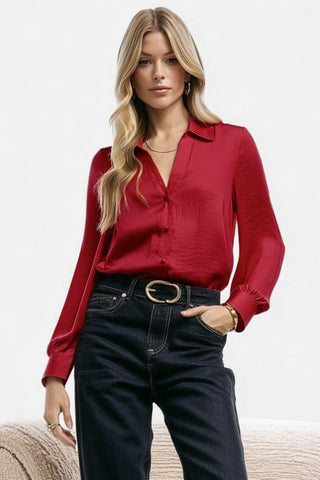 Neck Shirt With Open Seam Sleeve