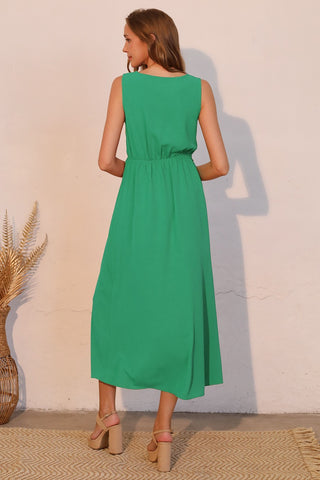 Matte Crepe Twist Front Maxi Dress