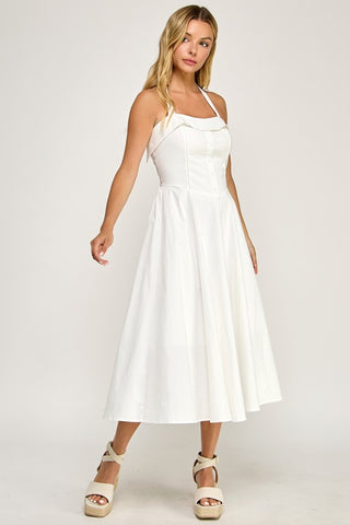 Halter Flare Midi Dress