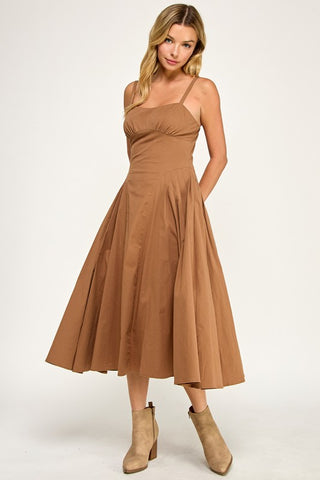 Structured Fit & Flare Midi Dress