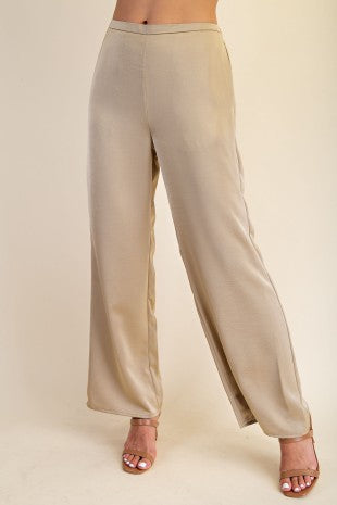 Mid-rise Satin Pants
