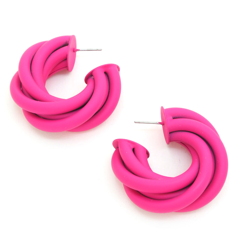 SODAJO SMOOTH TEXTURE TWISTED EARRING