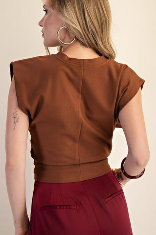 Rustic Gathered Knit Top