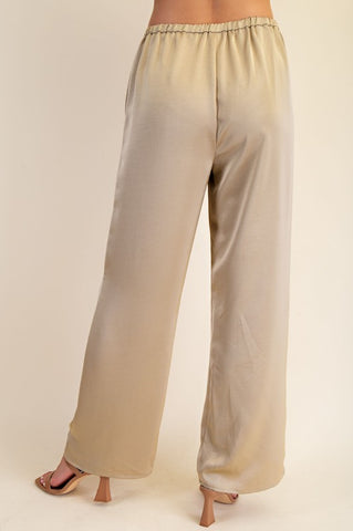 Mid-rise Satin Pants