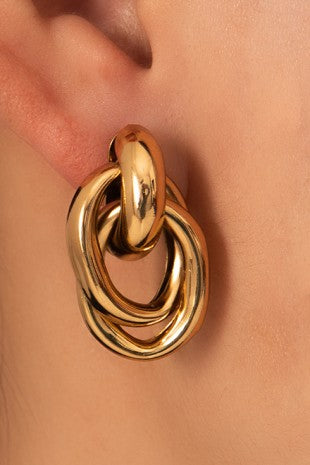 18k Waterproof Non-tarnish Stainless Steel Hoops