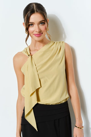 Asymmetric Drape Ring Detail Top