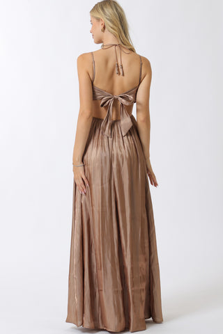 Open Bust W/ Tie Back Maxi Dress
