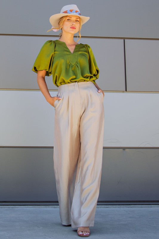 High Waist Wide Pants