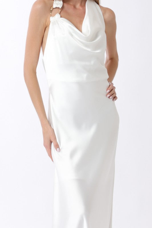 Cowl Backless Maxi Dress